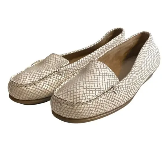 Aerosoles Snake Print Loafer Beige Slip On Nu Day Shoes SZ 6 Comfy Casual - Picture 1 of 10